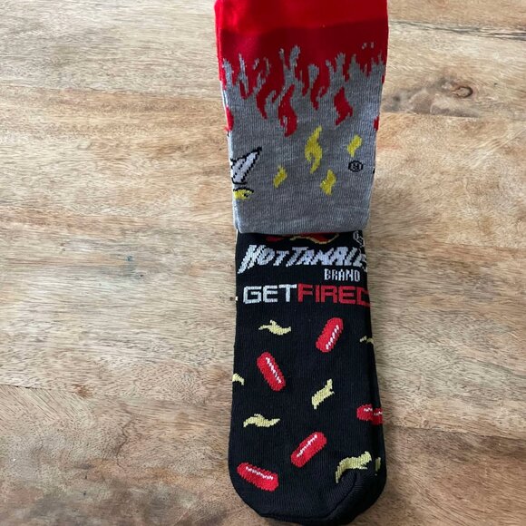 5/$20 NEW 2Pk Adult Hot Tamales Candy Socks - Picture 2 of 4